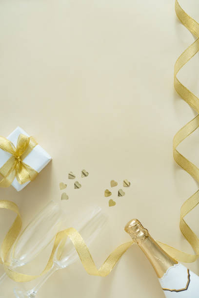 istock Creative anniversary celebration arrangement with pastel background. 1204051926