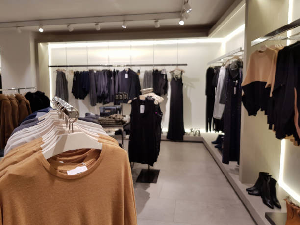 istock Women's clothing in a boutique store 1204053237