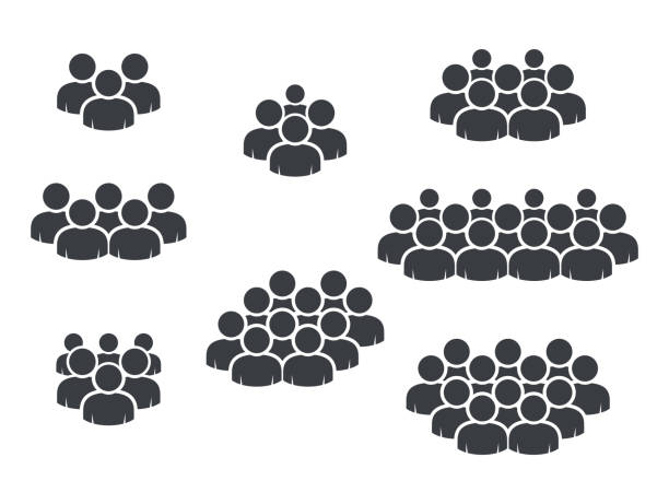 Illustration of crowd of people icon silhouettes vector. Social icon. Flat style design. User group network. Corporate team group. Community member icon. Business team work activity. Staff unity icon Illustration of crowd of people icon silhouettes vector. Social icon. Flat style design. User group network. Corporate team group. Community member icon. Business team work activity. Staff unity icon crowd of people icons stock illustrations