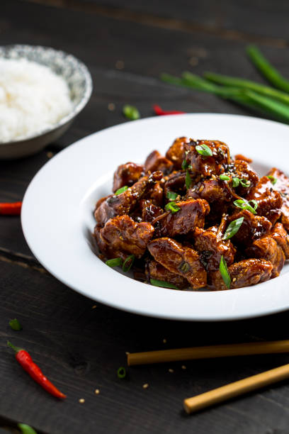 istock General Tso's Chicken close up portrait view. 1204055917