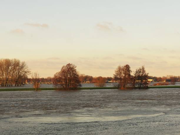 Roermond, Netherlands, flooding, view to the laks and the river maas