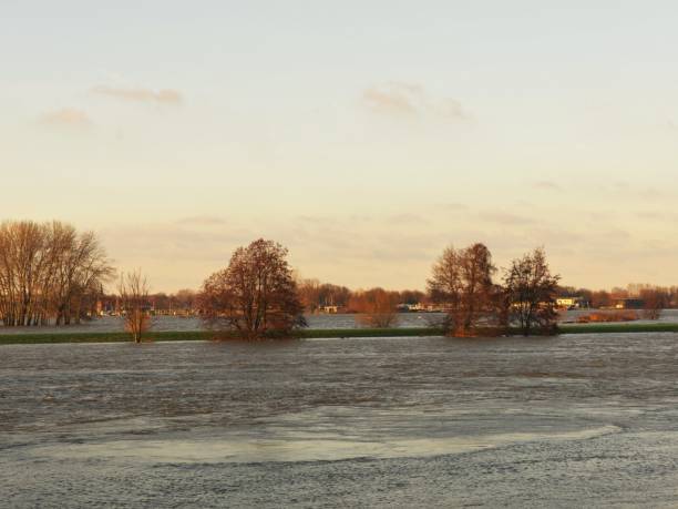 Roermond, Netherlands, flooding, view to the laks Roermond, Netherlands, flooding, view to the laks and the river maas high tide stock pictures, royalty-free photos & images