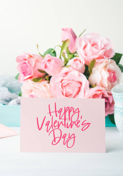 istock Happy Valentine's day greetings on pink card 1204068133