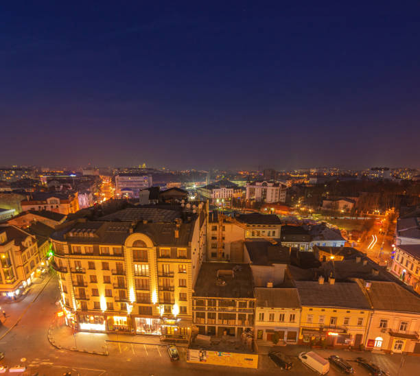 istock Night European city views from a height 1204069172