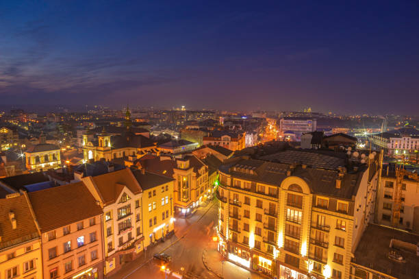 istock Night European city views from a height 1204070909