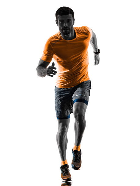 istock man runner running jogger jogging isolated silhouette white background 1204073098