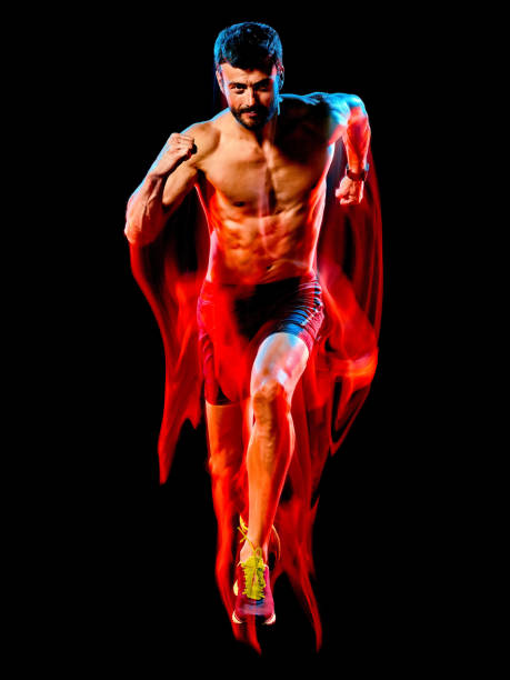 istock topless muscular man runner. running jogger jogging isolated black background 1204074215