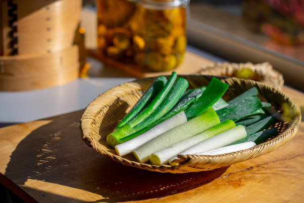 istock Japanese fresh green scallion. 1204074316