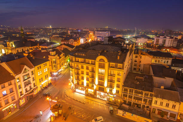 istock Night European city views from a height 1204074455
