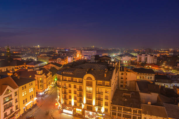 istock Night European city views from a height 1204076236
