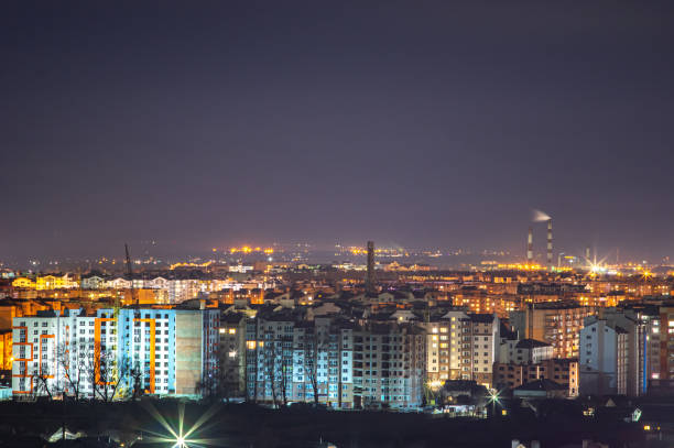 istock Night European city views from a height 1204076515