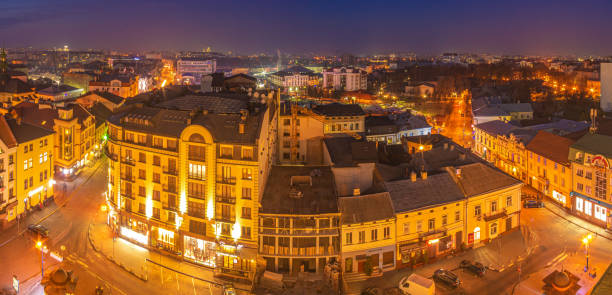 istock Night European city views from a height 1204077312