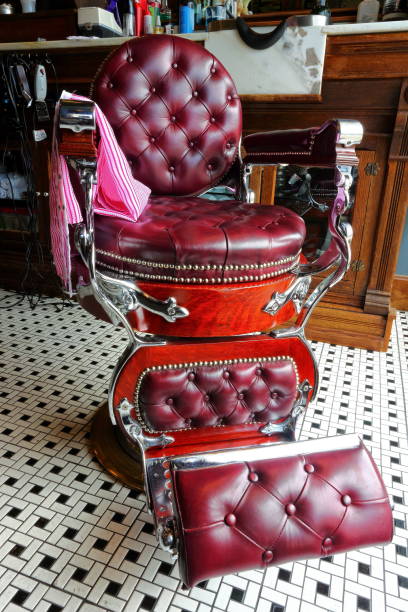 istock vintage barber chair 1204084711