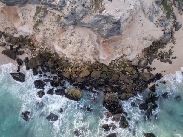 istock Aerial view over an eroded shoreline 1204088396