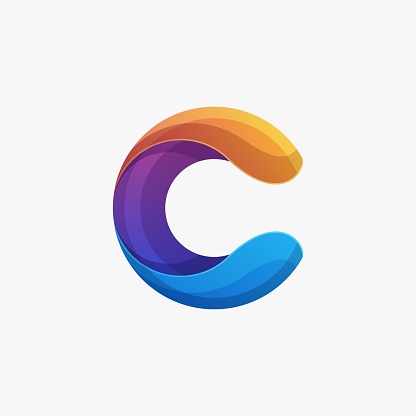 Vector Illustration Letter C colorful Style.