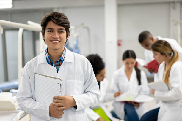 istock Happy student in medical school 1204089525