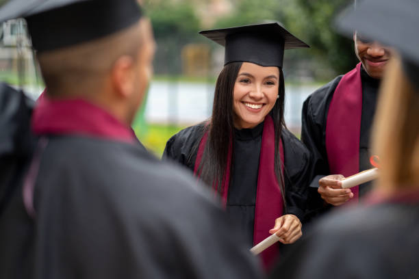 istock Female student looking happy on her graduation day 1204093276