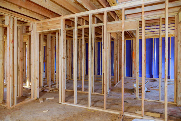 istock Framing beam of new house under construction home framing 1204094979