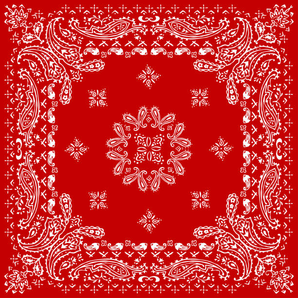 ilustrações de stock, clip art, desenhos animados e ícones de paisley textile pattern vector illustration for bandana , scarf etc. - western europe