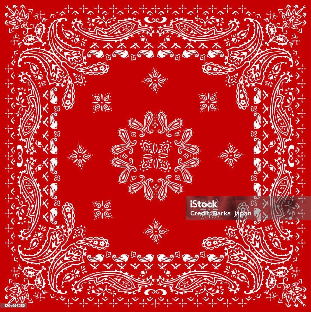 Paisley textile pattern vector illustration for bandana , scarf etc. Bandana stock vector