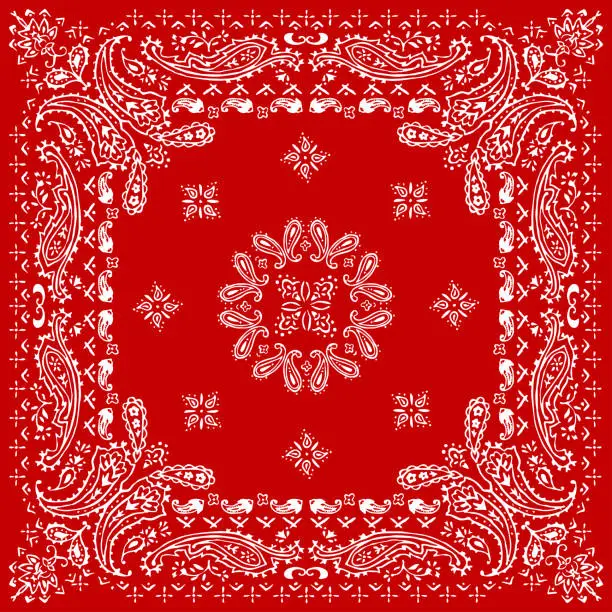 Vector illustration of Paisley textile pattern vector illustration for bandana , scarf etc.