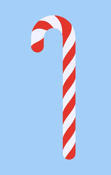illustrations, cliparts, dessins animés et icônes de illustration de vecteur d'isolement de canne de sucrerie de noel - candy candy cane christmas sweet food