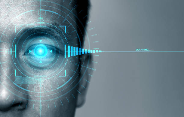 dados futuros de segurança por biometria de varredura ocular. - log on accessibility security security system - fotografias e filmes do acervo