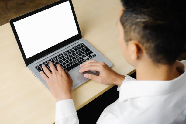 istock Business person worker uses a laptop computer. 1204101692