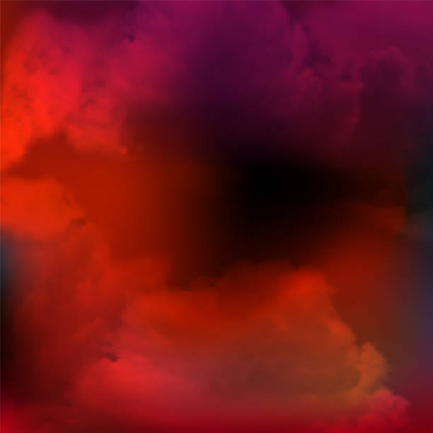 istock Danger cloudy sky. Dark red black background. Threat of military conflict 1204106463