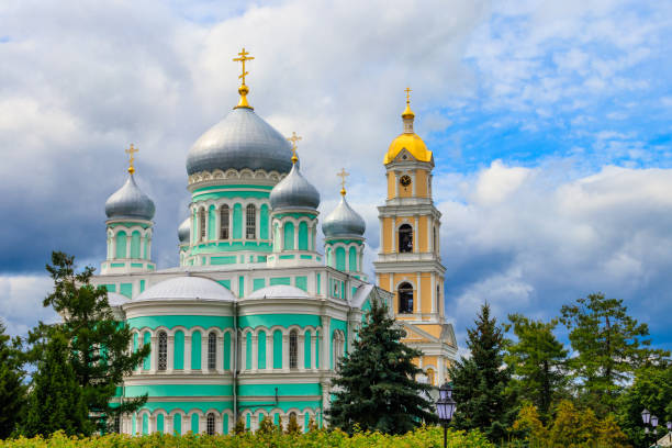 istock Trinity cathedral and bell tower of Holy Trinity-Saint Seraphim-Diveyevo convent in Diveyevo, Russia 1204107147