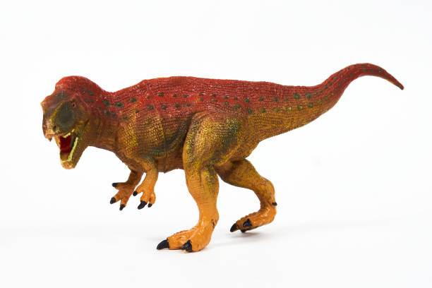 Dinosaurs fight in nature.