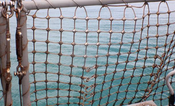 istock Net protecting the sides of a boat 1204111248