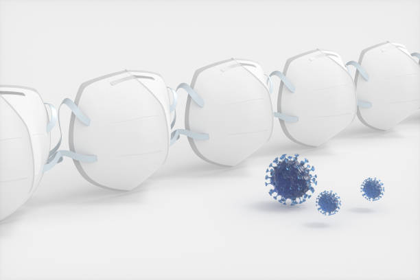istock Medical mask and disease with white background,3d rendering. 1204111512