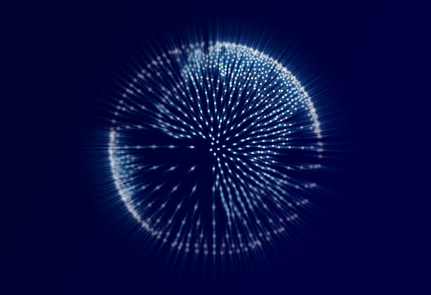 Geometric Network Polygon Globe Graphic Background Focus on Europe and Africa.