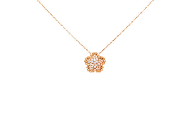 istock Luxury golden pendant with diamonds isolated on white 1204117557