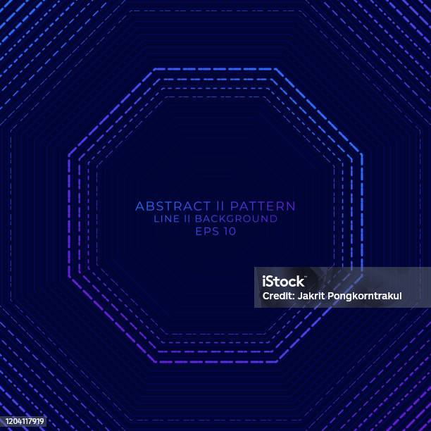 Dashed Line Wave Pattern Hexagon Shape Design Abstract Style Stock ...