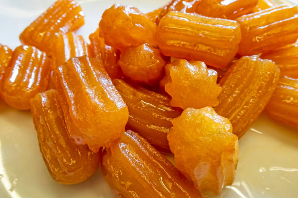 istock traditional turkish tulumba dessert in white plate 1204120430