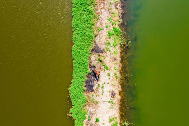 istock Drone view of lakeside 1204123435