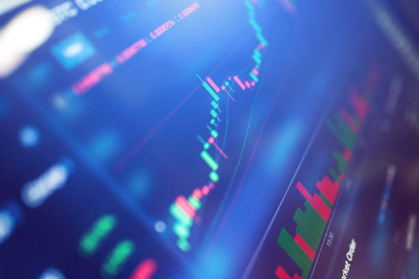 istock Financial charts at digital display 1204124653