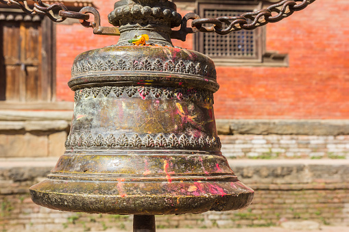 Large bell at the Bagh Bhairab temple in Kirtipur, Nepal