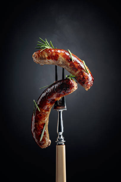 istock Grilled Bavarian sausages with rosemary. 1204126536