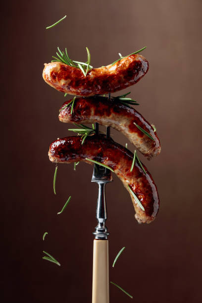 istock Grilled Bavarian sausages with rosemary. 1204126551