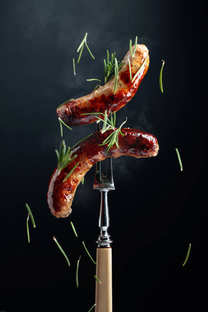 istock Grilled Bavarian sausages with rosemary. 1204126559