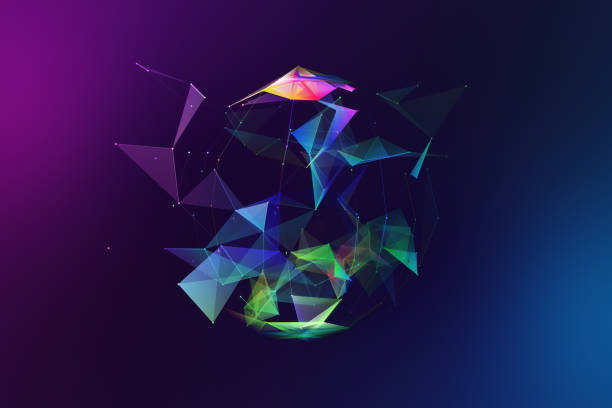 抽象的な背景 - triangle pattern sphere blue ストックフォトと画像