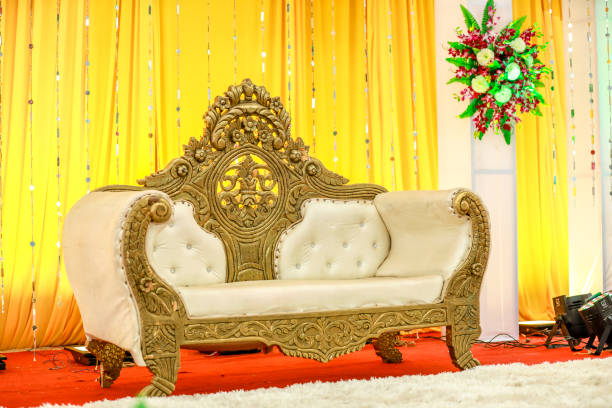 istock indian wedding ceremony :stage decoration with lighting and flower 1204131575