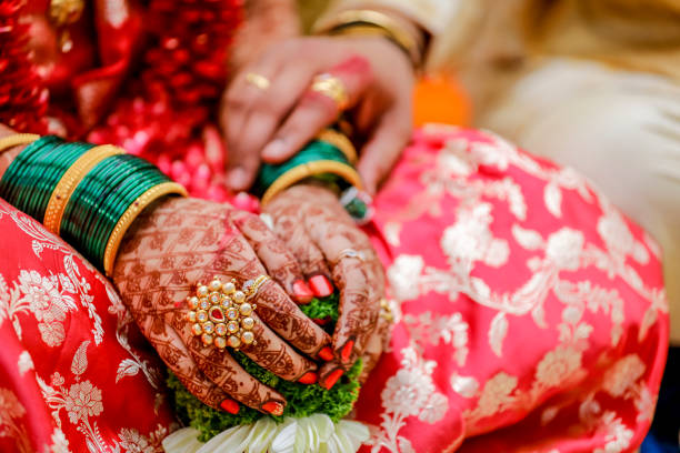 istock indian bridal hand with mehandi design 1204131790