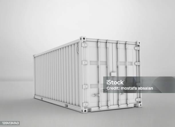 Loading Container Image White White Shipping Container Blank Cargo Container 3d Rednering Isolated On ...