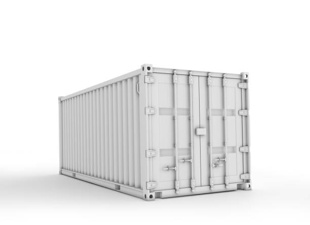 istock White Shipping Container, blank cargo container 3D Rednering isolated on white Background 1204134157