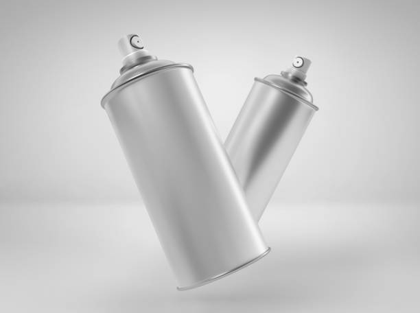 istock White Paint Spray can Mockup, 3d rendering isolated on light gray background 1204134210