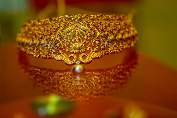 istock Goddess laxmi on Gold necklace Design , 1204135657